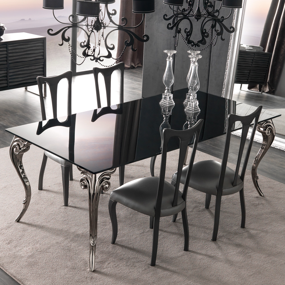 Sunwe Luxury Furniture, Luxury Glass Dining Table And Chairs